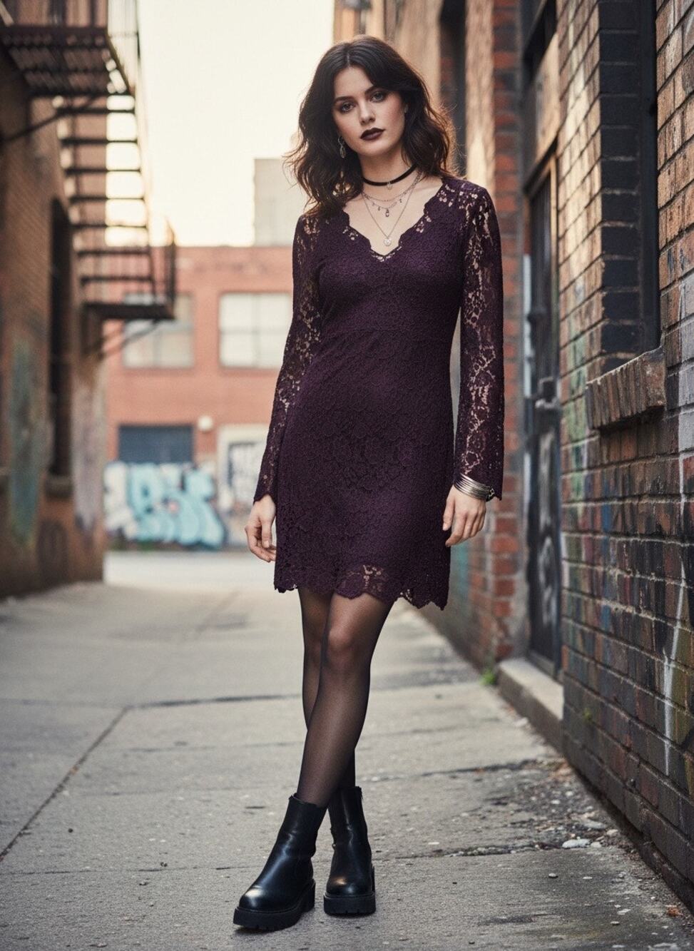 Y2K DVF Purple Crochet Dress with Silk Slip – Size 8